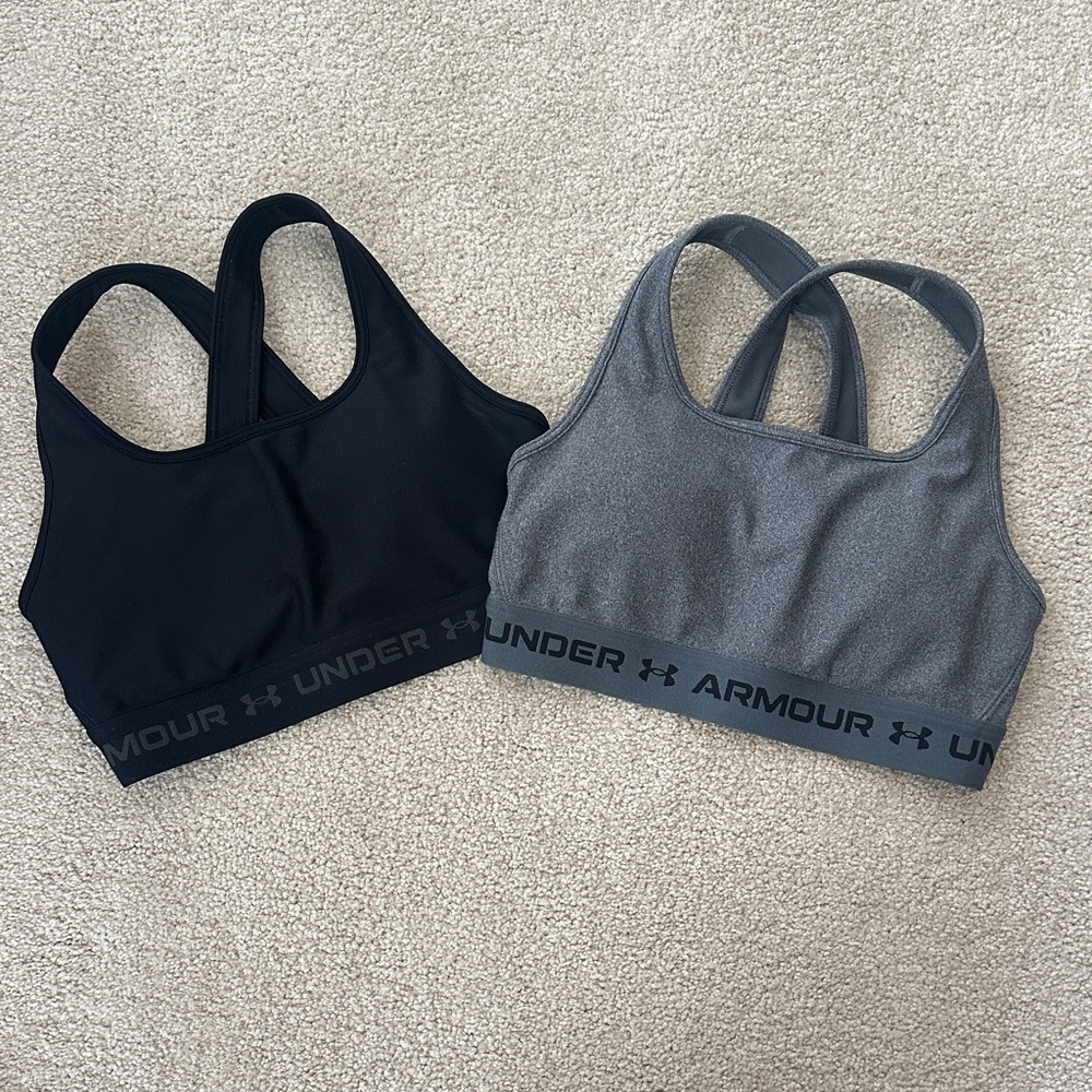 Under Armour Black and Gray Set of 2 Sports Bras